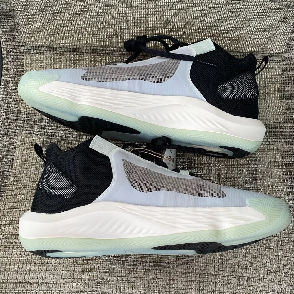 adidas Adizero Select Sesame White Green Black Basketball Shoes IE9265 Sz 14/15